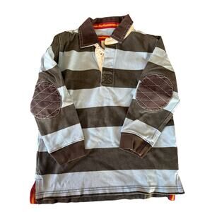 Mini Boden Blue stripe Polo Shirt size 7-8
